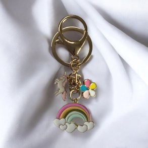 Nglering med hest, blomst og regnbue med de sdeste hjerter