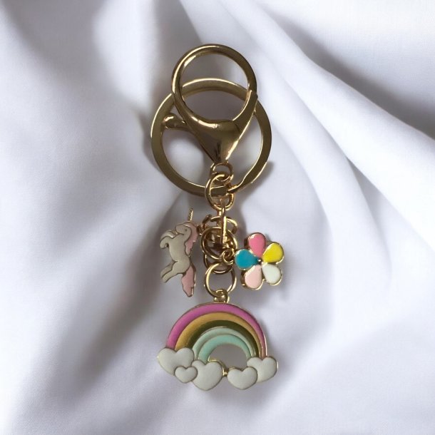 Nglering med hest, blomst og regnbue med de sdeste hjerter