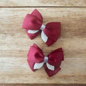 2 stk. smukke rde sljfe hrclips 