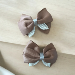 2 stk. smukke brune sljfe hrclips 