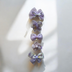 5 Sm sde hrspnder i lilla farver 