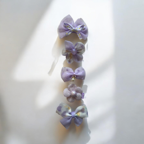 5 Sm sde hrspnder i lilla farver 