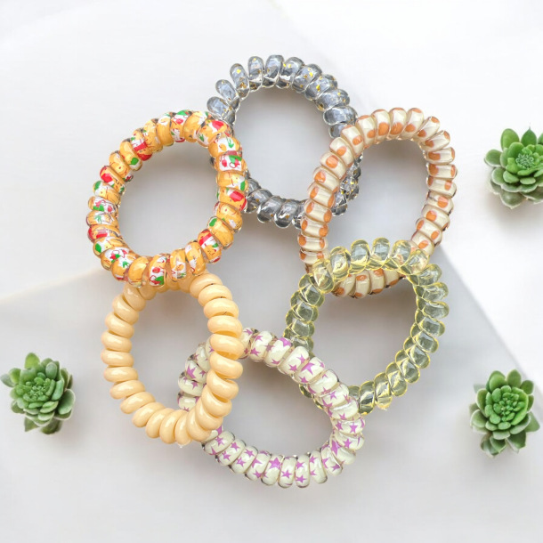 Spiral elastikker  gule nuancer  og mnster