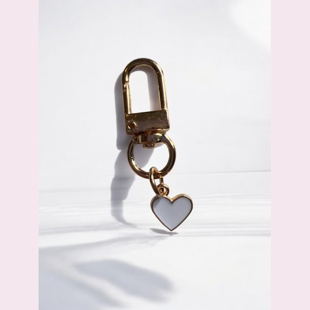 Nglering med det sdeste lille hjerte - Hvid med guldkant