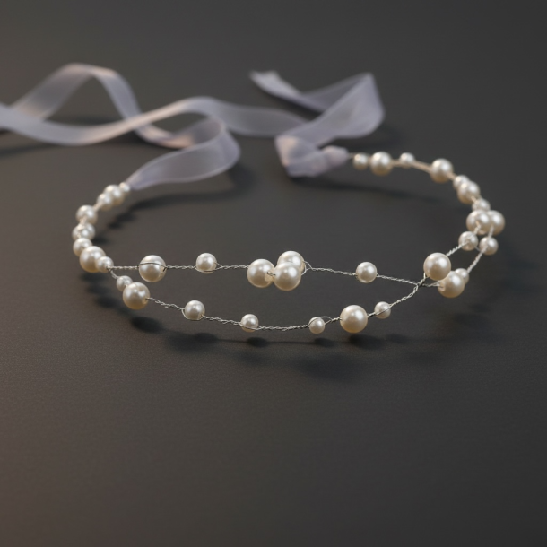 Elegant h�rb�nd med perler og b�nd