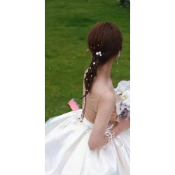 10 sm clips med fine hvide  perler 