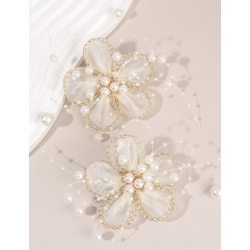 2 smukke blomster hrclips - Beige