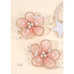 2 smukke blomster h�rclips -Lyser�d