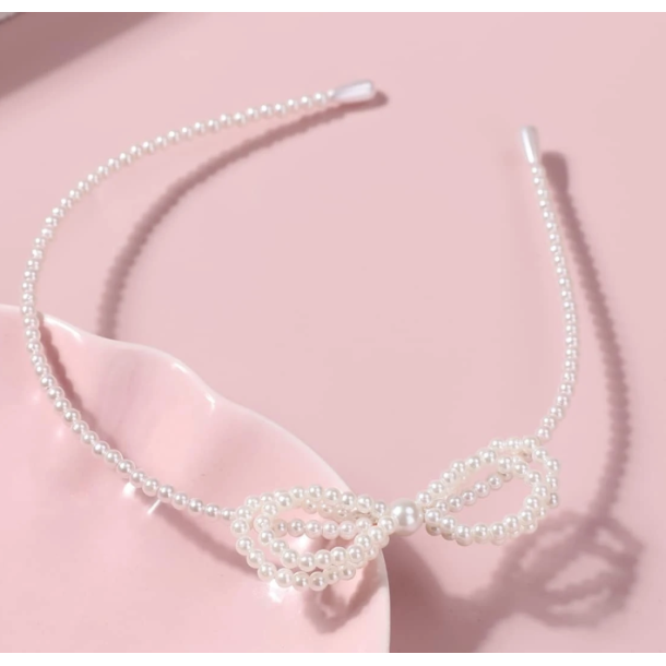 Hrbjle med smukke hvide perler og sd sljfe