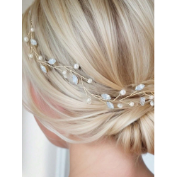 Hr smykke med fine hvide perler