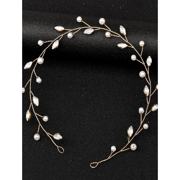 Hr smykke med fine hvide perler