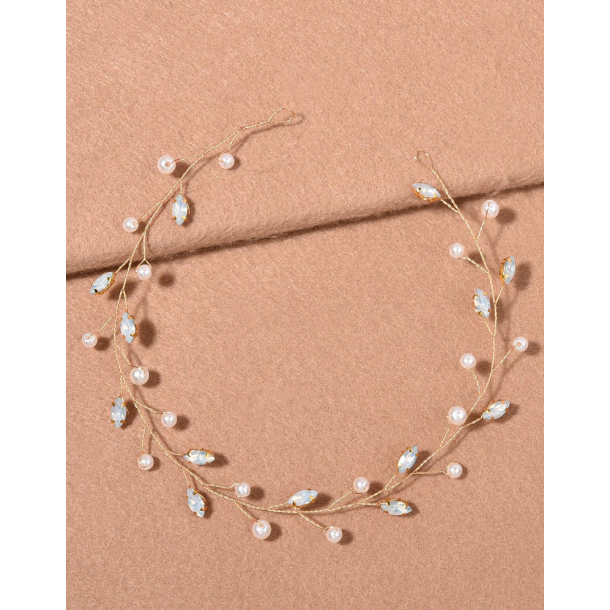 Hr smykke med fine hvide perler