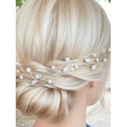 Hr smykke med fine hvide perler