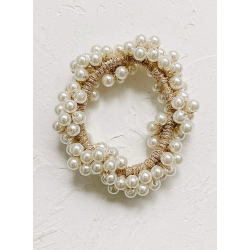 2 stk. Elegante hr elastikker med hvide perler