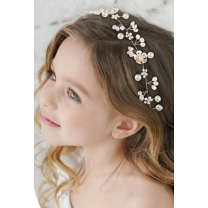 Hrbnd med de smukkeste rhinestone og smukke perler og blomster