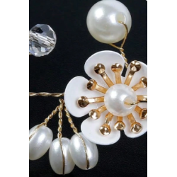 Hrbnd med de smukkeste rhinestone og smukke perler og blomster