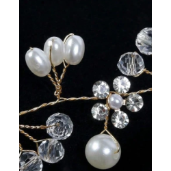 Hrbnd med de smukkeste rhinestone og smukke perler og blomster