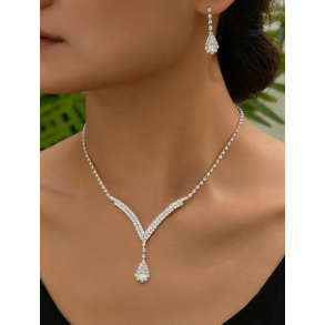 Smykkes�t med halsk�de og �reringe - S�lv