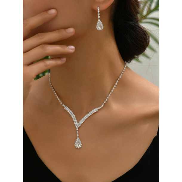 Smykkest med halskde og reringe - Slv