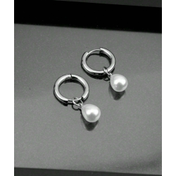 Elegante reringe med fine hvide perler - Slv