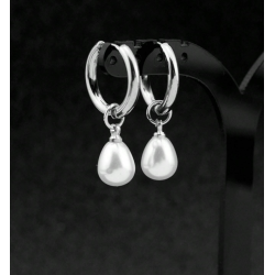 Elegante reringe med fine hvide perler - Slv