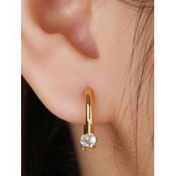 Hoops reringe med rhiensten - Forgyldt