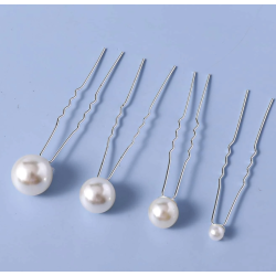 18 stk. Hrnle med hvide perle - Slv