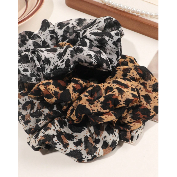 3 elegante scrunchies i leo farver
