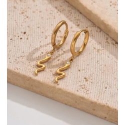 reringe med de fineste slanger med zirkonia sten - Forgyldt