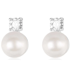 Smukke fine reringe med zirkonia sten og perle