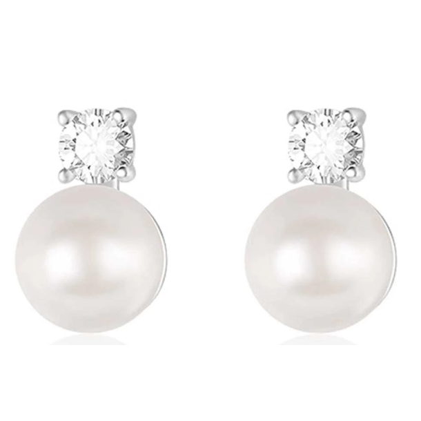 Smukke fine reringe med zirkonia sten og perle