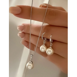 Utrolig smukt smykkest med hvide perler - Slv