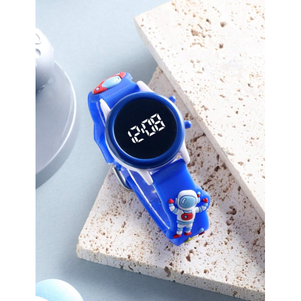 Ur med astronaut og LED lys - Bl