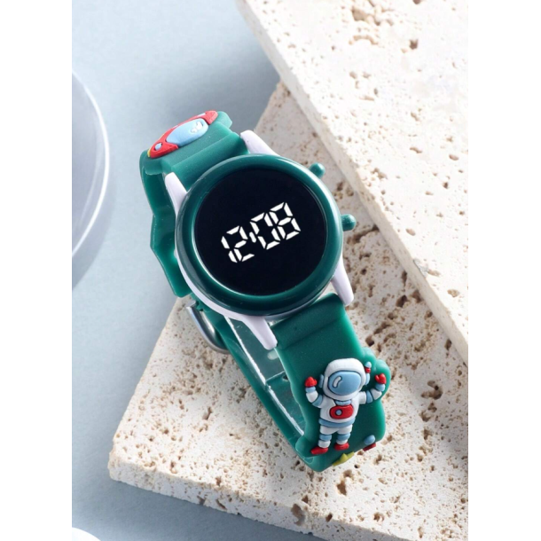 Ur med astronaut og LED lys - Grn