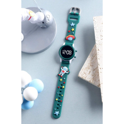 Ur med astronaut og LED lys - Grn