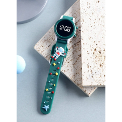 Ur med astronaut og LED lys - Grn