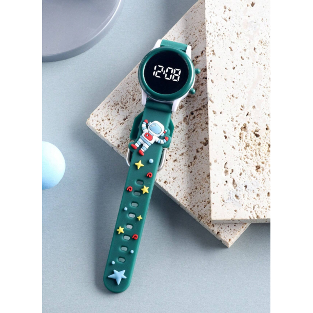 Ur med astronaut og LED lys - Grn