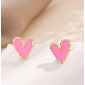 Pink hjerte reringe - Forgyldt