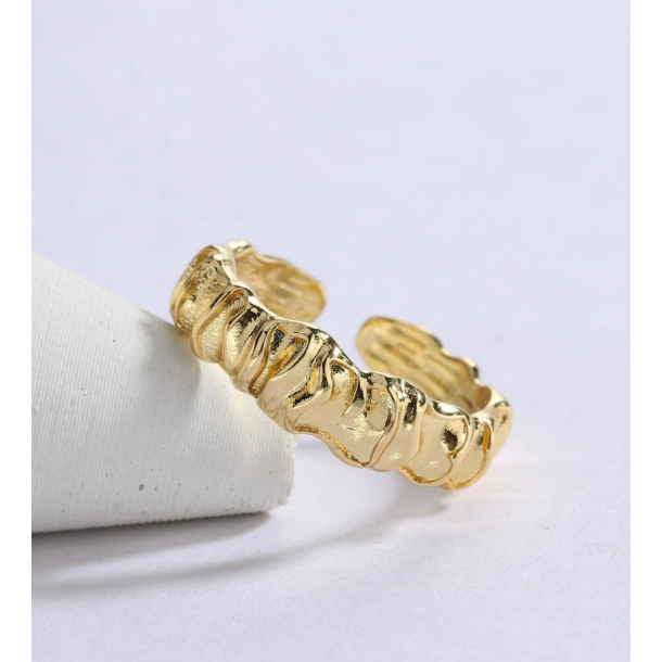 Wavw ring - Forgyldt