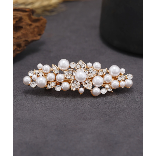 Patentspnde med smukke perler og rhinesten 
