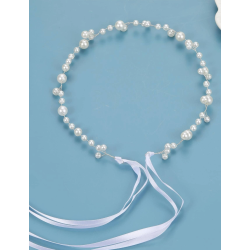 Hr smykke med fine hvide perler 