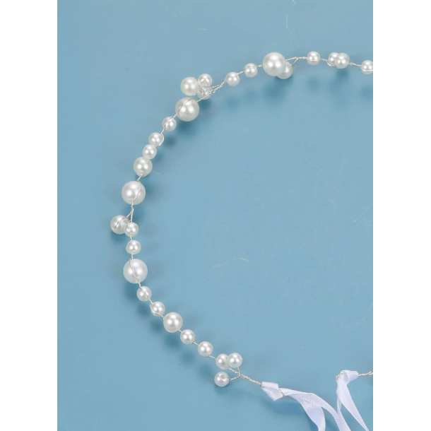 Hr smykke med fine hvide perler 