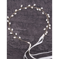 Hrsmykke med fine hvide perler 