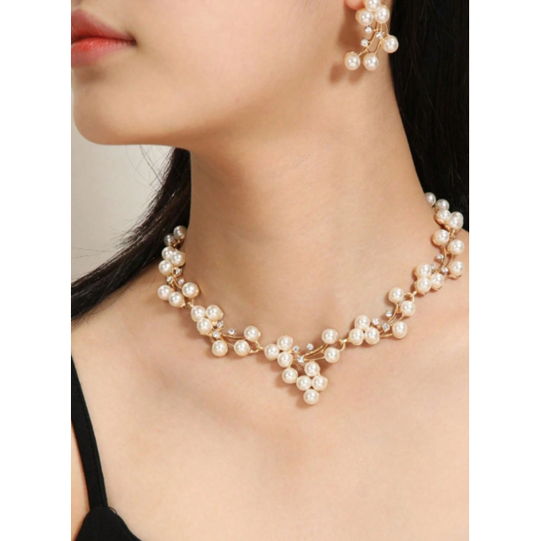 Smykkest med halskde og reringe - Forgyldt