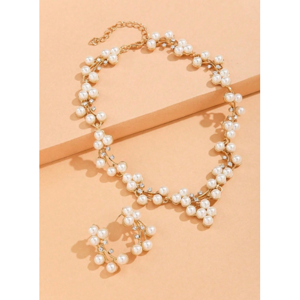 Smykkest med halskde og reringe - Forgyldt