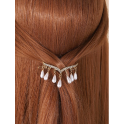 Lille hrspnde med hvide perler og rhinesten