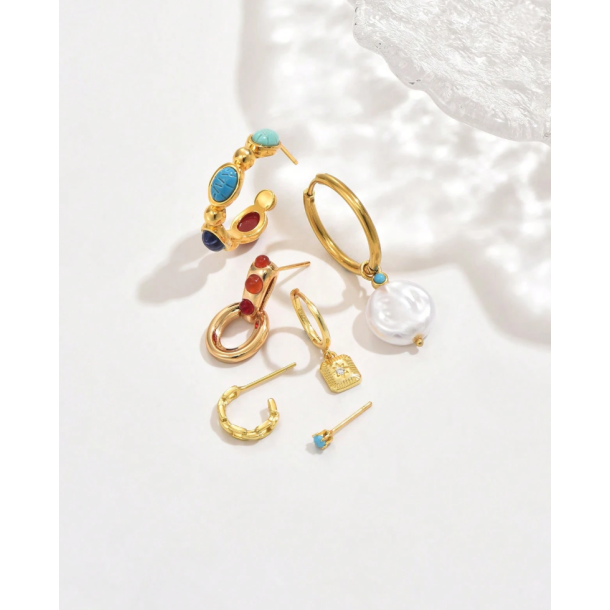 Forgyldt reringe st - 6 stk.