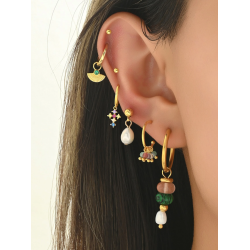 Forgyldt reringe st - 7 stk. - Farvede