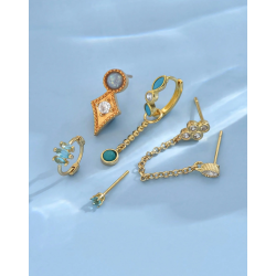 Forgyldt reringe st - 5 stk. - Bl