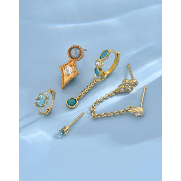 Forgyldt reringe st - 5 stk. - Bl